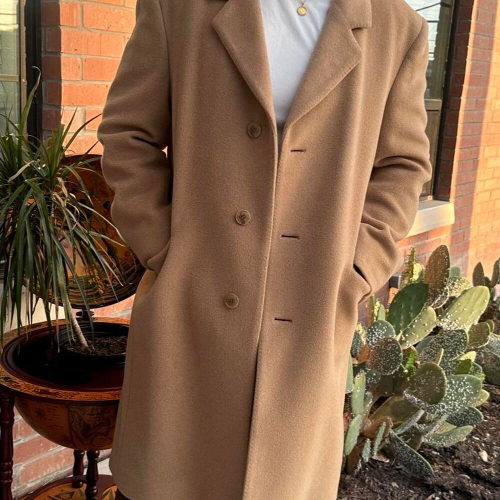 vintage 70s imported jeller cashmere trench coat